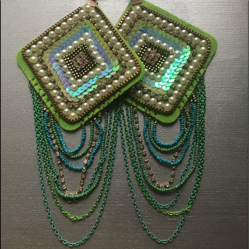 Handmade chandelier earrings, light not heavy.